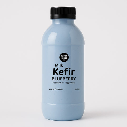 Milk Kefir Blueberries