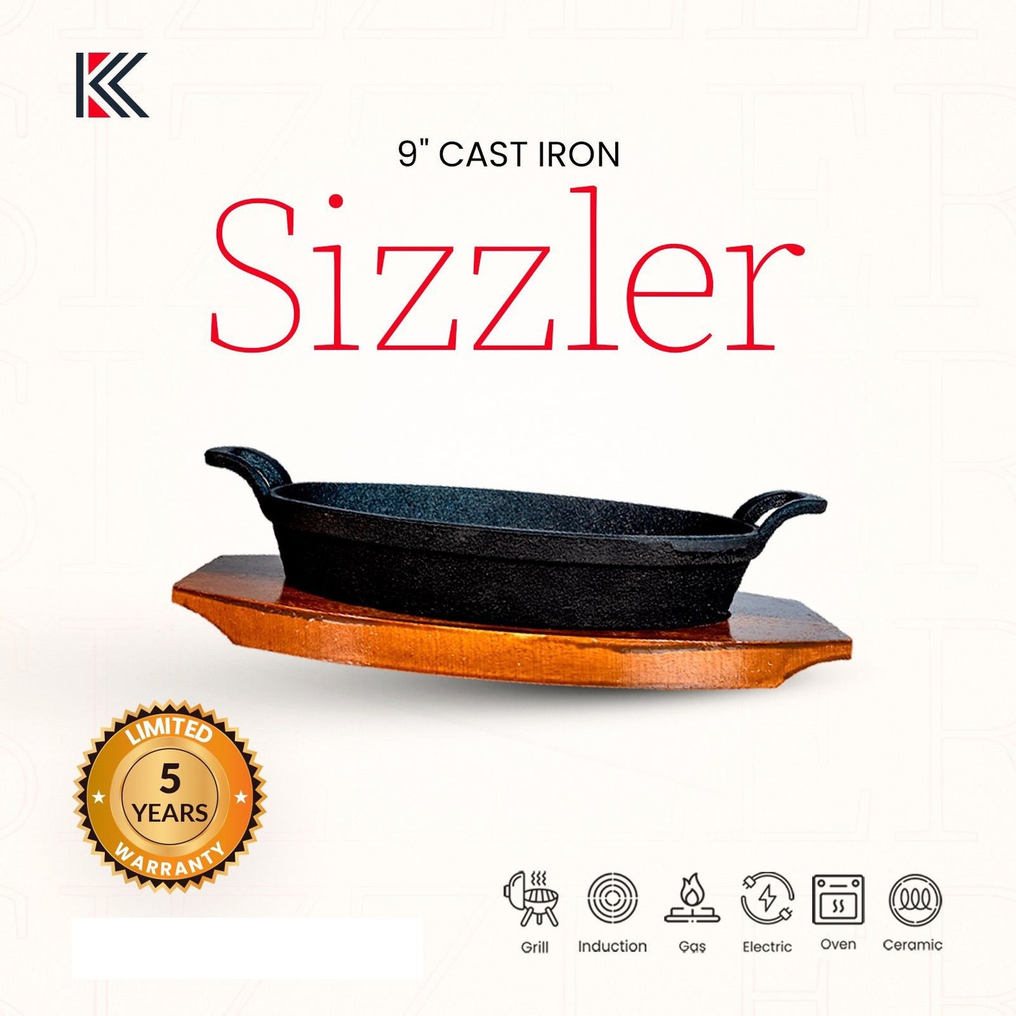 Cast Iron Sizzler 9 Inche